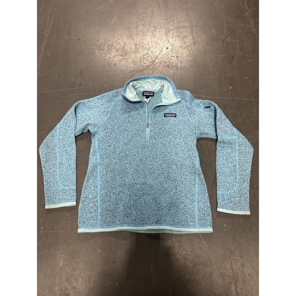Patagonia Women's Better Sweater Marled Blue 1/4 Zip Fleece Small Hiking Outdoor